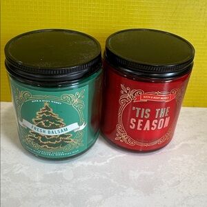 Bath & Body Works Green and Red Candle Duo